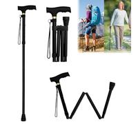 Folding Walking Stick,Foldable Walking Sticks,Extendable Walking Cane,33-36.6Iinches Height Adjustable,Folding Walking Sticks for Women & Men,Suitable for the elderly and mountain climbers