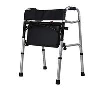 Folding,Walking Stick, Practical Folding Walker with Seat for Seniors | Bariatric Adult Walking E Lightweight | Mobil Aid with Plastic Handles for Handicap - A