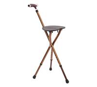 Folding Walking Stick with Seat, Adjustable Height Cane Chair, 330 lbs Capacity & LED Light, Aluminium Alloy Walking Aid for Adults, Outdoor and Shopping Support