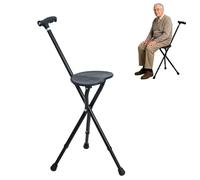 Folding Walking Stick with Seat & LED Light, Adjustable Aluminum Alloy Cane Stool for Seniors, Portable Seat Sticks, Heavy Duty Foldable Walking Stick, 440lbs Capacity, Non-slip Base 1