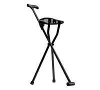 Folding Walking Stick with Seat, Lightweight Aluminium Tripod Cane Stool for Seniors, Adjustable Height, Non-Slip Base, Perfect for Daily Walks, Gardening & Outdoor Adventures