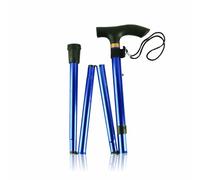 Folding Walking Stick With Strap Ergonomic Handle Balanced Foldable Cane For Women Men Seniors Collapsible Walking Stick Adjustable Extendable Folding Cane Mobility Aids Lightweight Blue(1Pc)