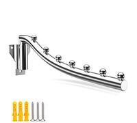 Folding Wall Mount Clothes Hanger, Laundry Hanger Dryer Rack Foldable, Swing Arm Wall Mount Clothes Rack Coat Hook Clothing Hanging System Great for Bathrooms, Balconies, Wardrobes, Kitchen, 1 PCS
