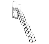 Folding Wall Mounted Attic Ladder, Retractable Pull Down Stairs with Non-slip Treads for Tiny Spaces, Easy Installation for Indoor and Outdoor Use