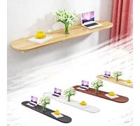 Folding Wall-Mounted Bar Table - Space-Saving Drop-Down Dining & Wortat Desk 47x16in / 40x16inWalnut h for Smals Ideal for Kitchen & Home Office