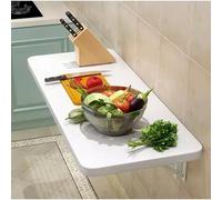 Folding Wall-Mounted Breakfast Bar Table with Drop-Leaf Design WhiteCompact Foldable Computer Desk & WorkbenchSpace-Saving L90*W50Cm (L35*W20In)