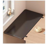 Folding Wall-Mounted Desk Extension with Keyboard Tray - Compact Black Desk Shelf for Space-Saving, Versatile Armrest & Storage Solution (50x25cm)