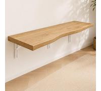 Folding Wall Mounted Desk Solid Wood Table with Metal Brackets Space Saving Design for Small Spaces Ideal as a Drop Down Desk Breakfast Bar or Compact Dining Table