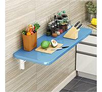 Folding Wall-Mounted Drop-Leaf Kitchen & Dining Table Desk - Space-Saving Adjustable Sizes Blue 80x30CM Perfect for Small Spaces and Modern Decor