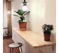 Folding Wall-Mounted Drop-Leaf Table - Convertible Pine Wood Study Desk with Varnish Protection - Space-Saving Dining Table for Home & Office Use