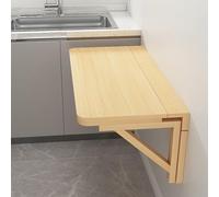 Folding Wall-Mounted Drop Leaf Table - Space-Saving Solid Wood Desk - Compact Floating Workbench for Home Office & Kitchen - Ideal for Small Spaces & Multi-Use