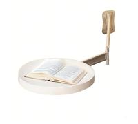 Folding Wall-Mounted Round Tray Table - Space-Saving Foldable Coffee Desk, Flip-Out Design Bedside Dining Table, Extendable White Wall Desk for Small Spaces