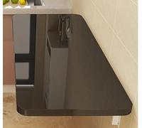 Folding Wall-Mounted Table 70x50cm Black Wooden Kitchen Desk 18mm Thick Balcony Table Space-Saving Floating Computer Desk for Home Office