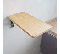Folding Wall Mounted Table with Solid Wood Top and Stainless Steel Brackets | Space-Saving Fold-Down Work Desk for Kitchen, Living Room, or Home Office