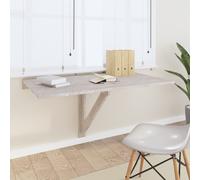 Folding Wall Table Concrete Grey Engineered Wood 100x60x56 cm Foldable SpaceSave
