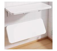 Folding Wall Table for Small Spaces - Compact Floating Desk for Laundry Room, Garage, Home Office, Bar & Kitchen - White (39.37x15.75in)