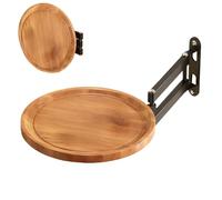 Folding Wall Tray for Bed, Concealed Desk Wall Mounted | Round Folding Table, for Small Spaces, Bathroom, Kitchen, Entrance, Living Room, Drinks, Smartphones Apartments for Rent
