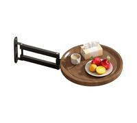 Folding Wall Tray,Wall-Mounted Retractable Bed Tray - Small Round Desk | for Bedroom RV Owners Renters Bathroom Kitchen Small Spaces Balcony Entryway Living Room Desserts