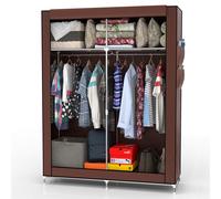 Folding Wardrobe 108x170x45 cm Fabric Wardrobe Canvas Camping Clothes Rail