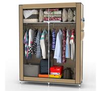 Folding Wardrobe 108x170x45 cm Fabric Wardrobe Canvas Camping Clothes Rail