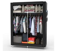 Folding Wardrobe 108x170x45 cm Fabric Wardrobe Canvas Camping Clothes Rail