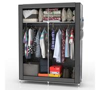Folding Wardrobe 108x170x45 cm Fabric Wardrobe Canvas Camping Clothes Rail