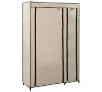 Folding wardrobe Cream 110x45x175 cm Fleece fabric Steel tube frame Portable XL