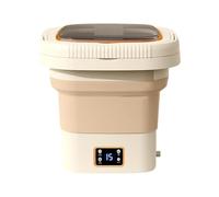 Folding Washing Machine Compact Design for Easy Storage Ideal for Cleaning Underwear Delicates Perfect for Small Spaces and Travel(Beige)