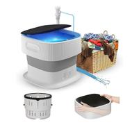 Folding Washing Machine, Mini Clothes Washer 9L with Blue light and Silver Ion Design Foldable Washing Machine for Underwear,Baby,Travel,Camping,RV