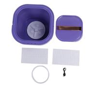 Folding Washing Machine Portable Mini Washer Dryer Foldable Rechargeable Laundry Machine for Underwear Socks Travel Camping Apartment Dorms 1800mAh Battery 29x29x28.5cm (Purple)