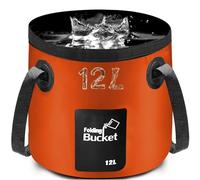 Folding Water Bucket, 12L Collapsible Portable Lightweight Foldable Buckets for Camping Traveling Picnic Hiking Fishing Boating Gardening Car Washing