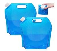 Folding Water Container, 2 Pack 10L Portable Folding Water Bag, Outdoor Folding Hydration Bag Car Hydration Bag with Tight lid, Suitable for Hiking, Camping, Barbecue, Picnic