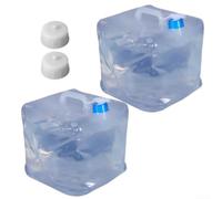 Folding Water Container 2 pcs with Smooth Operation Spigot and Integrated Carry Loop for Backpacking Bushcraft and Off Grid Living (15L)