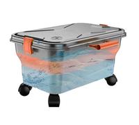 Folding Water Container - Compact Mobile Tank, Durable Wash Bucket | Easy Roll Organizer with Wheels for Auto Detailing, Garden Irrigation, Household Outdoor Utility, Picnic Water Supply System