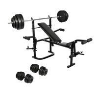 Folding Weight Bench Dumbbell Barbell Set Home Gym-270166