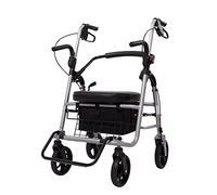 Folding Wheel Orthopedic Walking Aid Rollator Walker with Seat for The Elderly, Mobility Elderly Rolling Walker with Seat, Aluminum Alloy Walking Aids 4 Wheels,Big Wheel