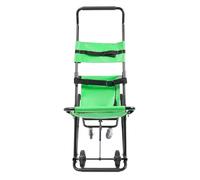 Folding Wheelchair, Foldable Emergency Stair Chair with Wheels - 159 kg Capacity, for fire incidents, ambulances, Green, Black