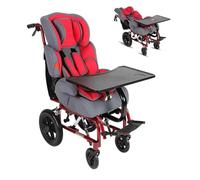 Folding Wheelchair for Children - Lightweight Aluminum, Full Recline with Dining Table - Ideal for Cerebral Palsy and Mobility Support