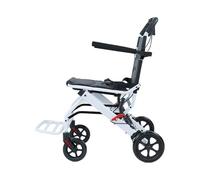 Folding Wheelchair Lightweight Portable for Adults, Carbon Steel Frame with PU Wheels, Ergonomic Transit Chair with Adjustable Safety Strap for Smooth Ride A