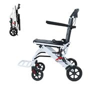 Folding Wheelchair, Lightweight Wheelchairs for Adults Children, Only 8.2kg, Portable Transit Travel Wheelchair with Adjustable Safety Strap, PU Wheels Suitable for All Terrains, Supports 91kg