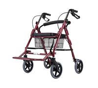 Folding Wheeled Walker， Rollator Walker with Seat Basket Brakes Folding 4 Wheels Lightweight Aluminum Frame for Adults Seniors