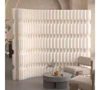 Folding White Paper Room Divider Portable Privacy Screen Partition for Home Office Freestanding Retractable Indoor Partition (200x43x17) Stylish & Functional