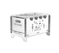 Folding Wind-proof Wood Burnings Stove Portable Camp Furnaces Backpacking Picnics Cooking Burners Portable Folding Grill Stove Camping Picnics Stainless Steels Detachable Charcoals Firewood Bbq