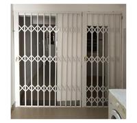 Folding Window Security Bars, Adjustable 100-140CM, White Grille with Double Lock, Interior Burglar Protection, Deter Intruders, Secure Your Home (120x100cm)