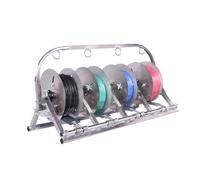 Folding Wire Spool Rack Dispenser - 4 Reel Capacity, Multiple Axle Cable Organizer for Efficient Storage and Easy Access