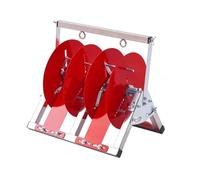 Folding Wire Spool Rack Dispenser,Red Multiple Axle Cable Rack,Stainless Steel Wire/Cable,Hold 6 Square Millimeters and Below,2 Reel
