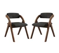 Folding Wood Chairs, Breathable Cotton and Linen Fabric Upholstered Chair with Non Assembly Design, Sturdy Mid Century Modern High-Elastic Sponge Chair for Adults Living Room Small Space, 2pcs LWX