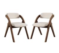 Folding Wood Chairs, Breathable Cotton and Linen Fabric Upholstered Chair with Non Assembly Design, Sturdy Mid Century Modern High-Elastic Sponge Chair for Adults Living Room Small Space, 2pcs LWX