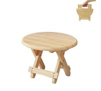 Folding Wood Step Stool. Portable Wooden Round Stool. Travel Bamboo Child Step, Footrest for Home, Bathroom, Kitchen, Garden, Office. Supports 90kg for Children and Adults.