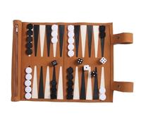 Folding Wood Travel Chess & Backgammon Set - Family Strategy Board Game With Dice & Cups